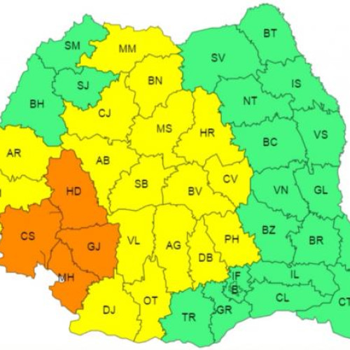 ANM avertizează: Cod galben de vreme severă în mai multe regiuni