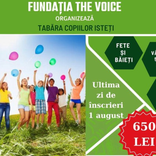 Tabăra Copiilor Isteti organizată de Fundația The Voice între 5 și 9 august la Baia Mare