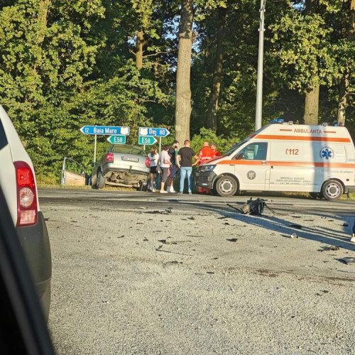 Accident în Hideaga pe DN 1c, la benzinăria Lukoil