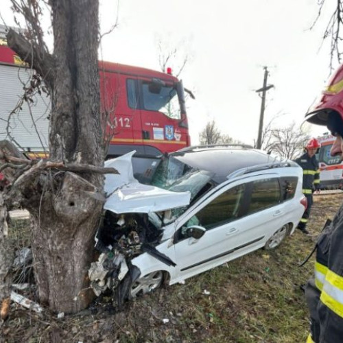 Accident rutier în Bârsana: un bărbat rănit în urma coliziunii cu un copac