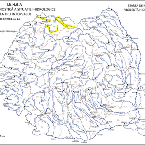 Alertă hidrologică în Maramureş şi Satu Mare până sâmbătă noapte