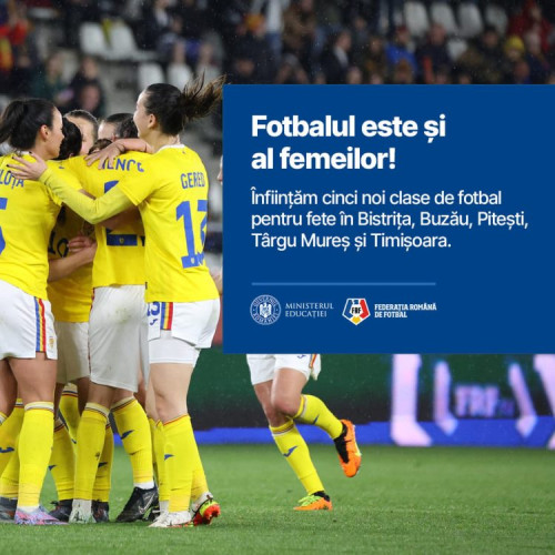 Educația se extinde în sportul feminin - Cinci noi clase de fotbal pentru fete în Liceele cu Program Sportiv din anul școlar 2024-2025!