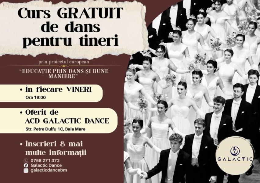 Curs gratuit de dans pentru tinerii din Baia Mare prin proiect european