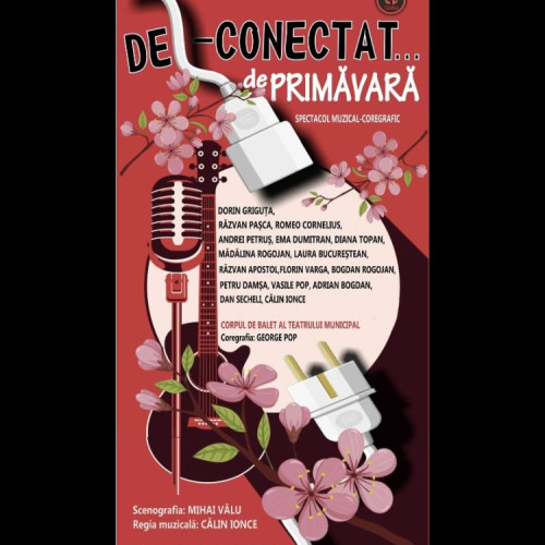 Teatrul Municipal Baia Mare prezintă un spectacol special de primăvară pentru iubitorii de cultură și muzică: "DE-CONECTAT... DE PRIMĂVARĂ". Regizat de Călin Ionce, acest eveniment te va purta în mijlocul energiei și atmosferei primăverii. Premiera are loc în seara aceasta la Sala Mare și te invităm să te alături!