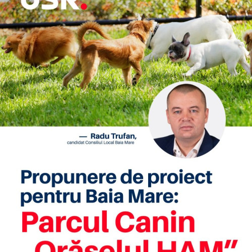 Radu Trufan, candidat pentru consiliul local din Baia Mare, dorește amenajarea unui parc special pentru câini