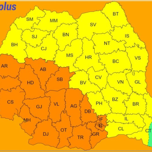 ANM a emis coduri de caniculă și disconfort termic pentru 19 iunie