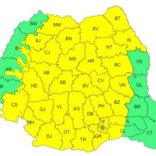 Avertizare cod galben de instabilitate atmosferică